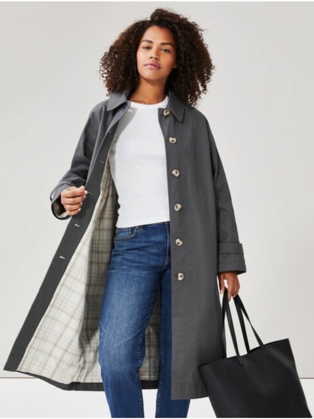 Joe Fresh Charcoal Grey Car Coat Size Small